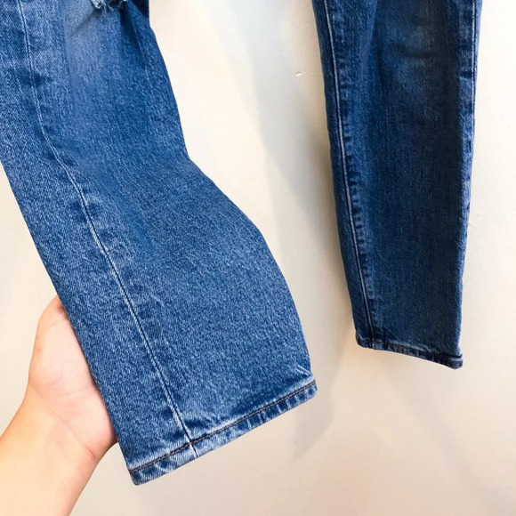 Levi's Wedgie Fit Distressed Skinny High Waist Dark Wash Classic Denim Jeans 25 - Picture 3 of 11